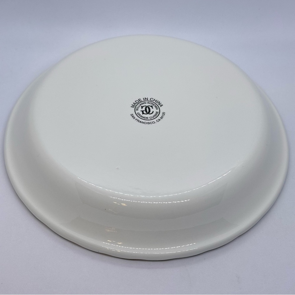 Williams-Sonoma Pumpkin Design Ceramic Pie Dish 9.75" Round White Orange Green - Picture 5 of 8